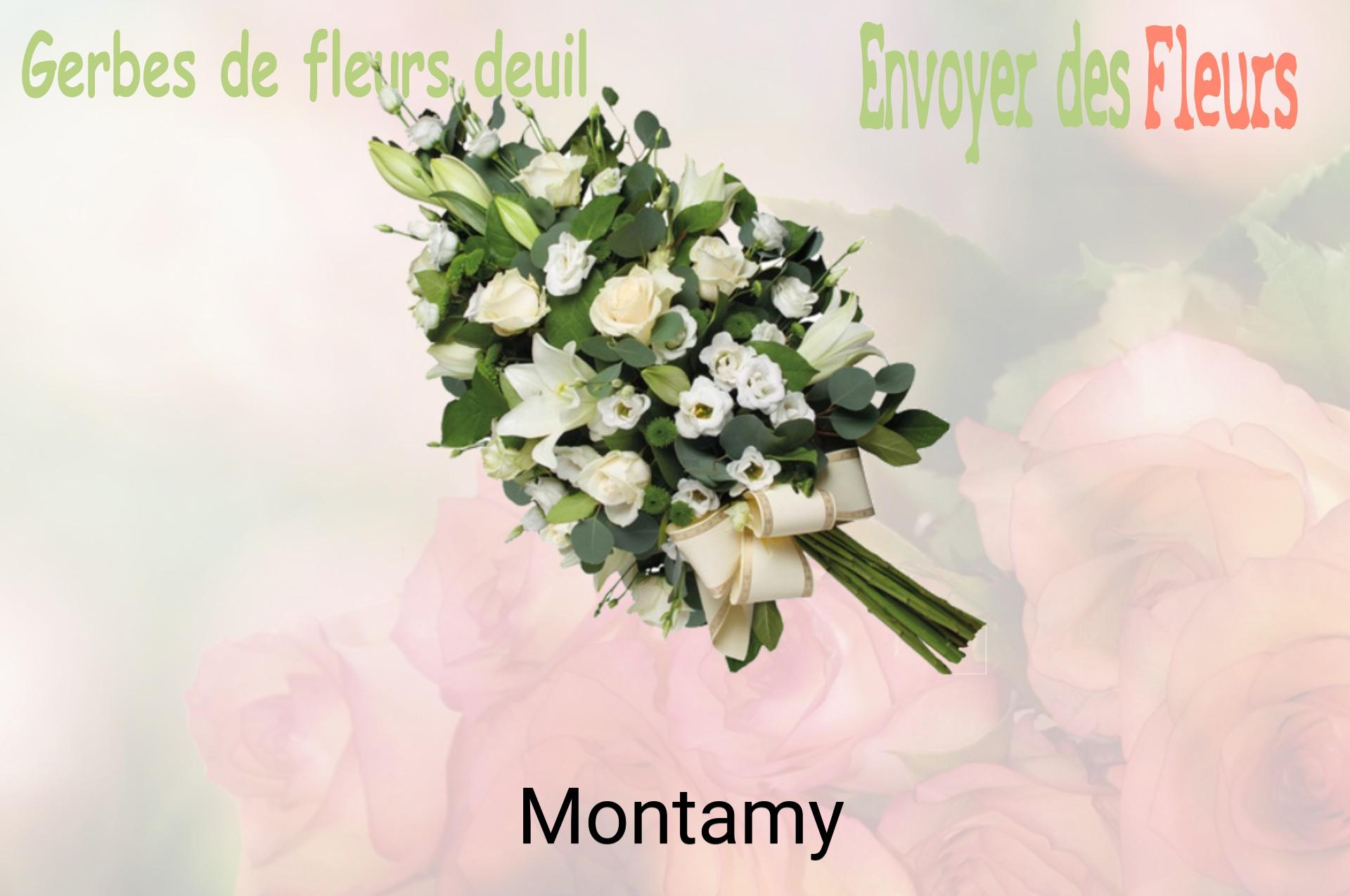 Gerbe de fleurs de deuil livrée à Montamy